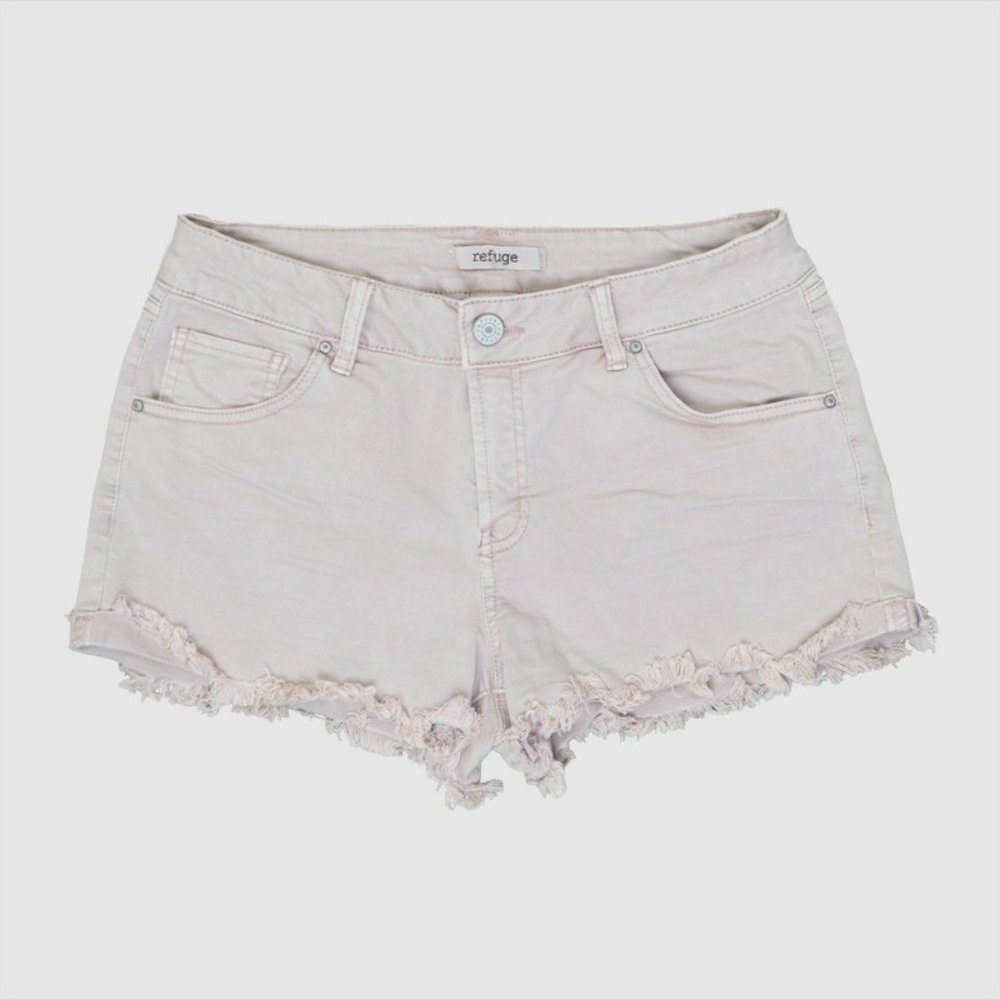 Refuge - Stretchy Fringe Shorts - Dusty Pale Pink - 6